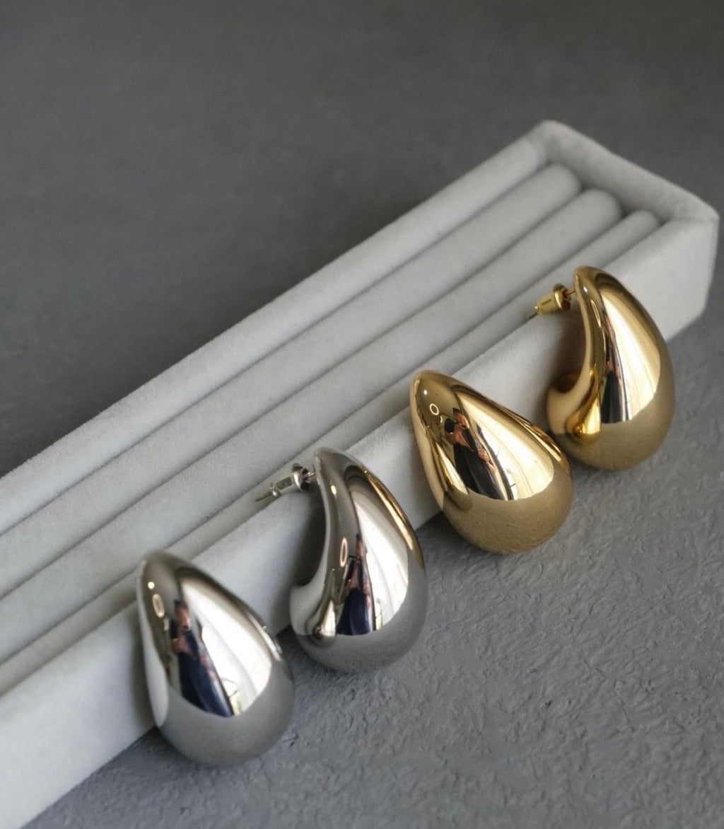 Boucles d'Oreilles style Goutte d'eau (Acier inoxydable)