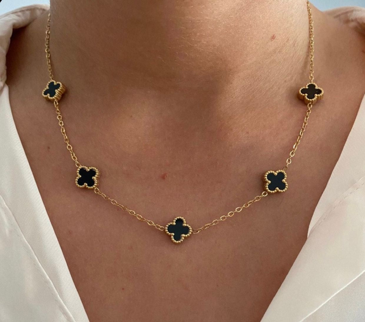 Collier style Trèfle (Acier inoxydable)