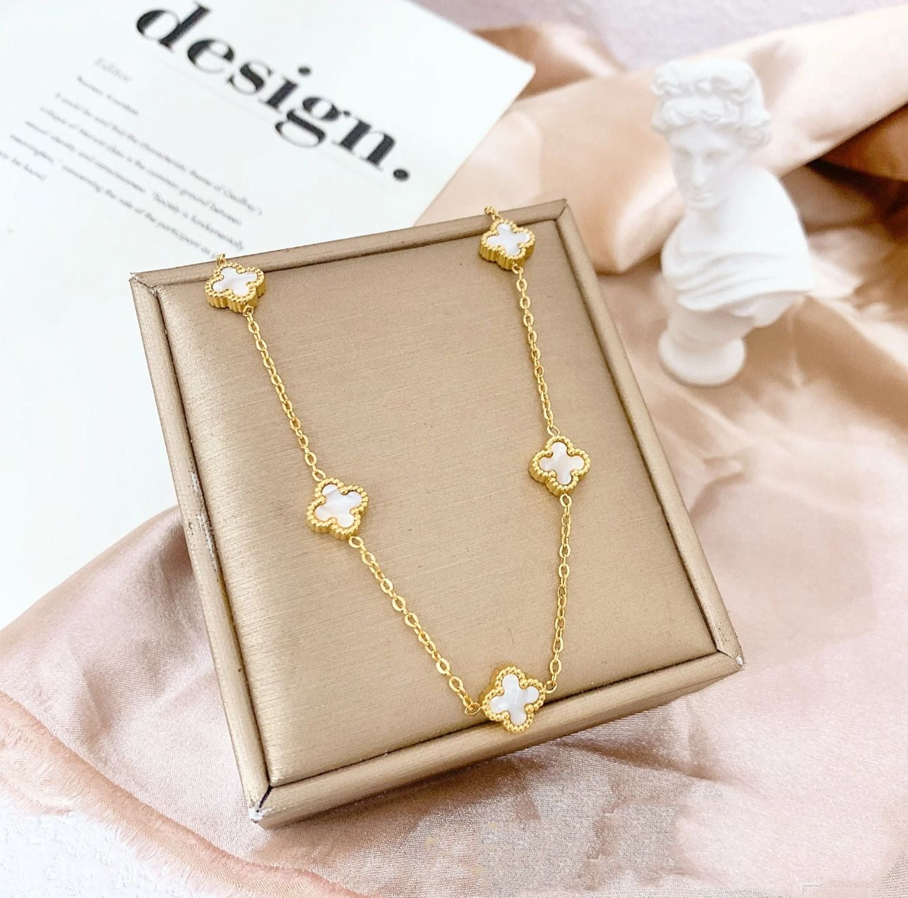 Collier style multi Trèfle (Acier inoxydable)